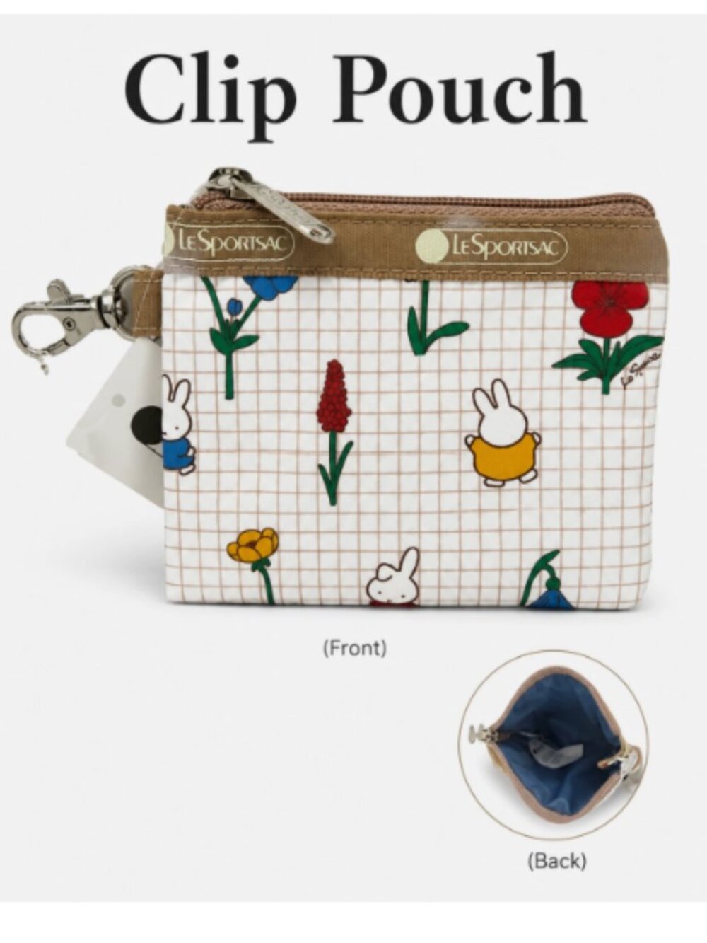 Miffy LeSportsac Floral Clip Pouch Wallet Coin Purse ID Money Case Rabbit Bag